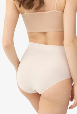 Beżowe majtki z wysokim stanem Thalia Cotton