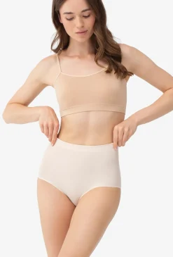 Beżowe majtki z wysokim stanem Thalia Cotton