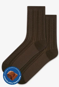 Czekoladowe skarpetki damskie Gatta x Wedel 001