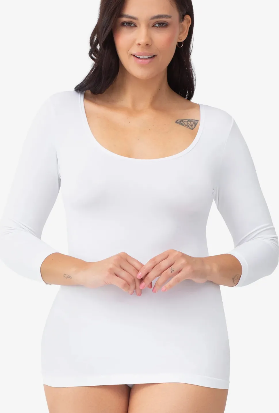 Dopasowana bluzka z rękawem 3/4 T-shirt Perfect