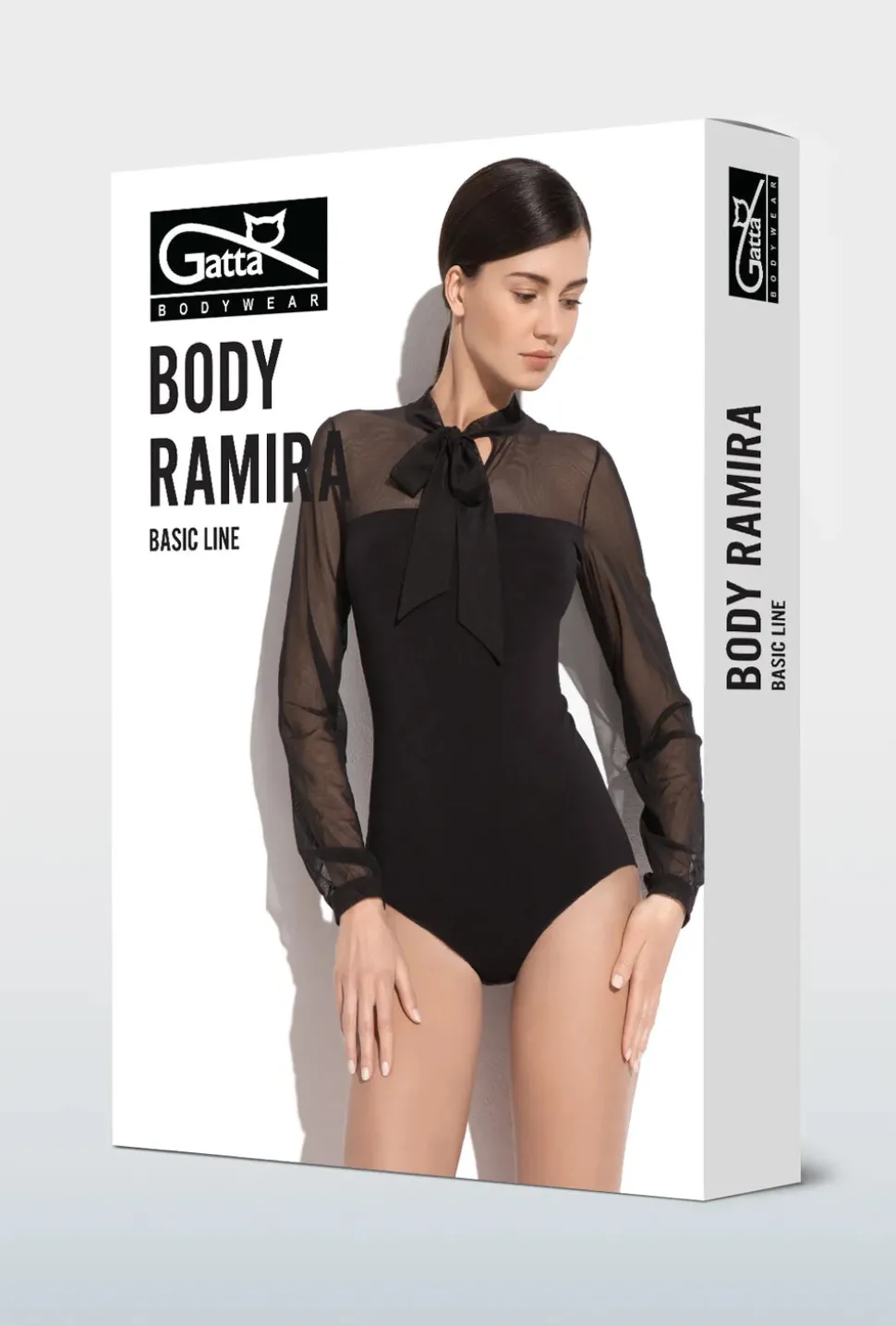 Eleganckie body z siateczką Ramira