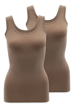 2-pak koszulek Tank top na grubych ramiączkach Q-Eko