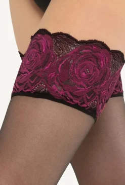 Pończochy z ozdobną koronką Calze Rose