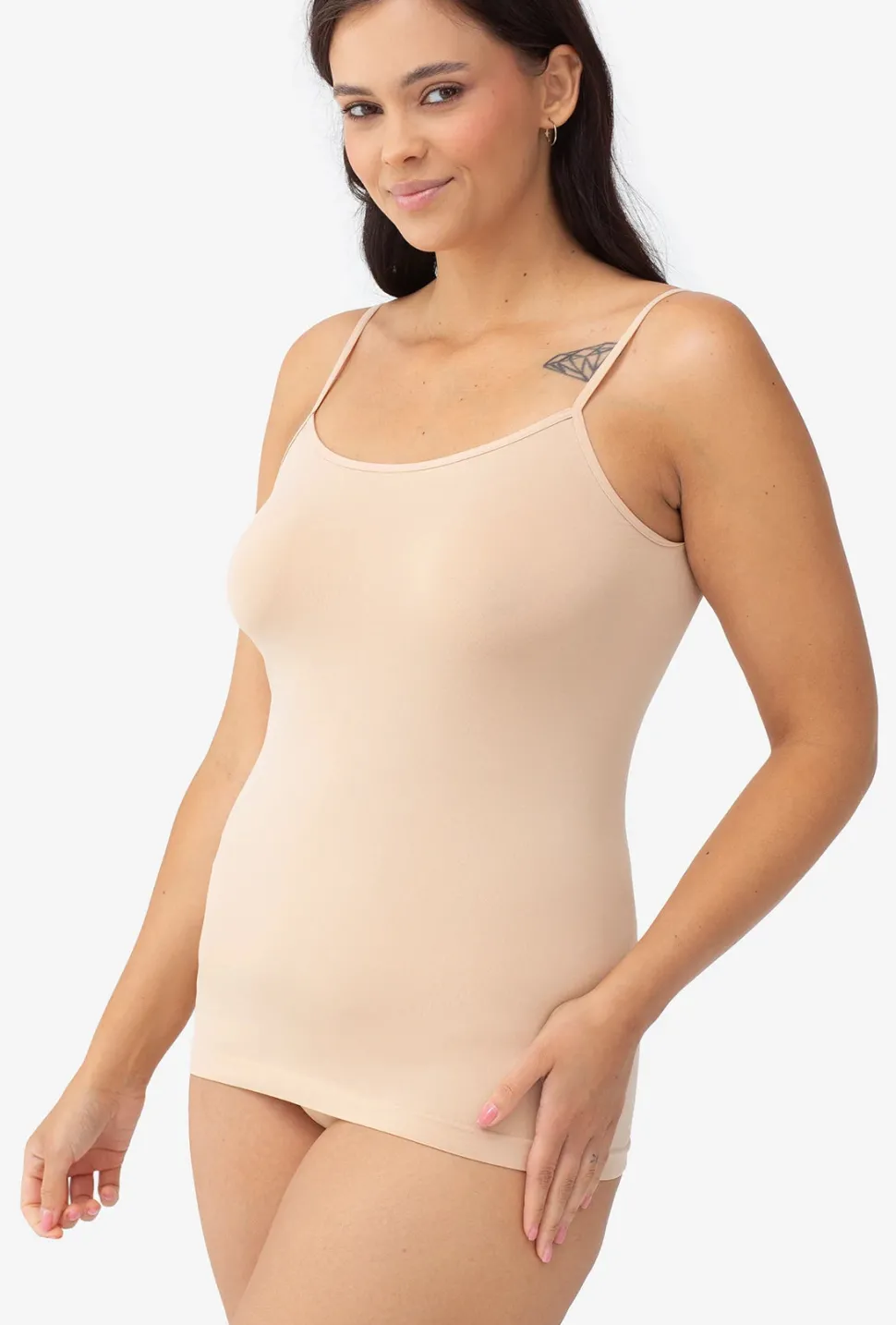 Top bezszwowy na cienkich ramiączkach Camisole