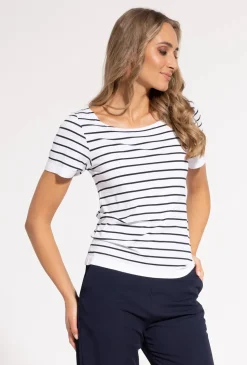 T-shirt w paski Adrienne