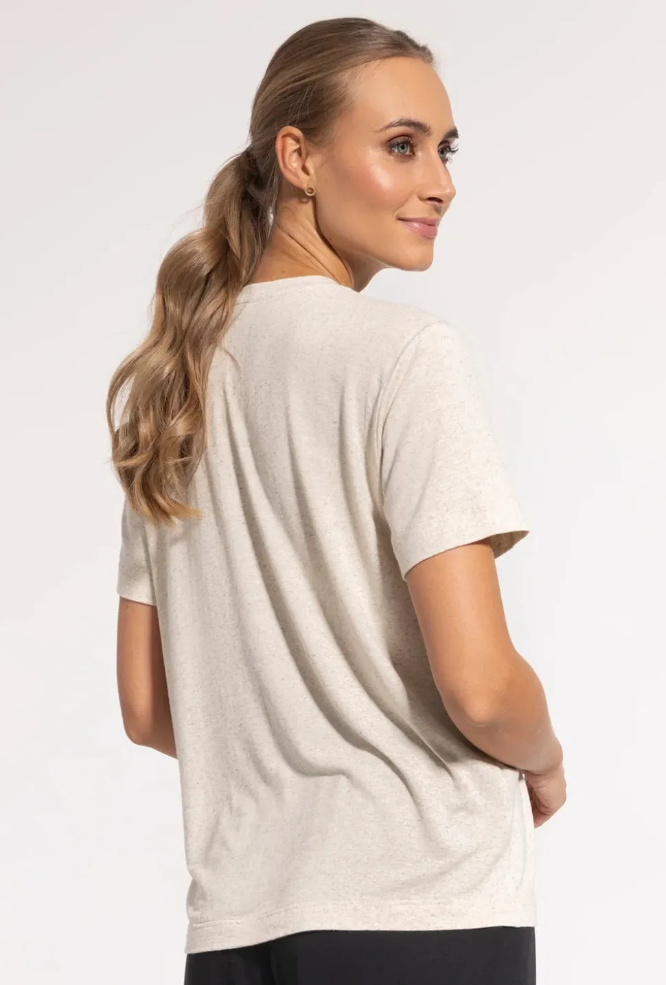 T-shirt z domieszką lnu