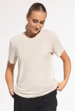 T-shirt z domieszką lnu