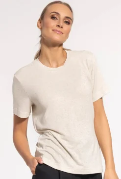 T-shirt z domieszką lnu