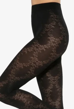 Wzorzyste rajstopy z florystycznym motywem Floral wz. 01